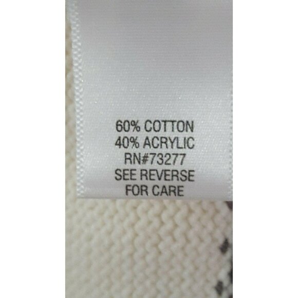 Vintage Cardigan Sweater XL Ivory Nordic Fair Isle Snowflake Zip Up Grandpa - Picture 8 of 9